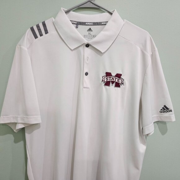 Adidas Mississippi State Men's White Polo Shirt XL – White | Official NCAA Gear - Picture 1 of 3